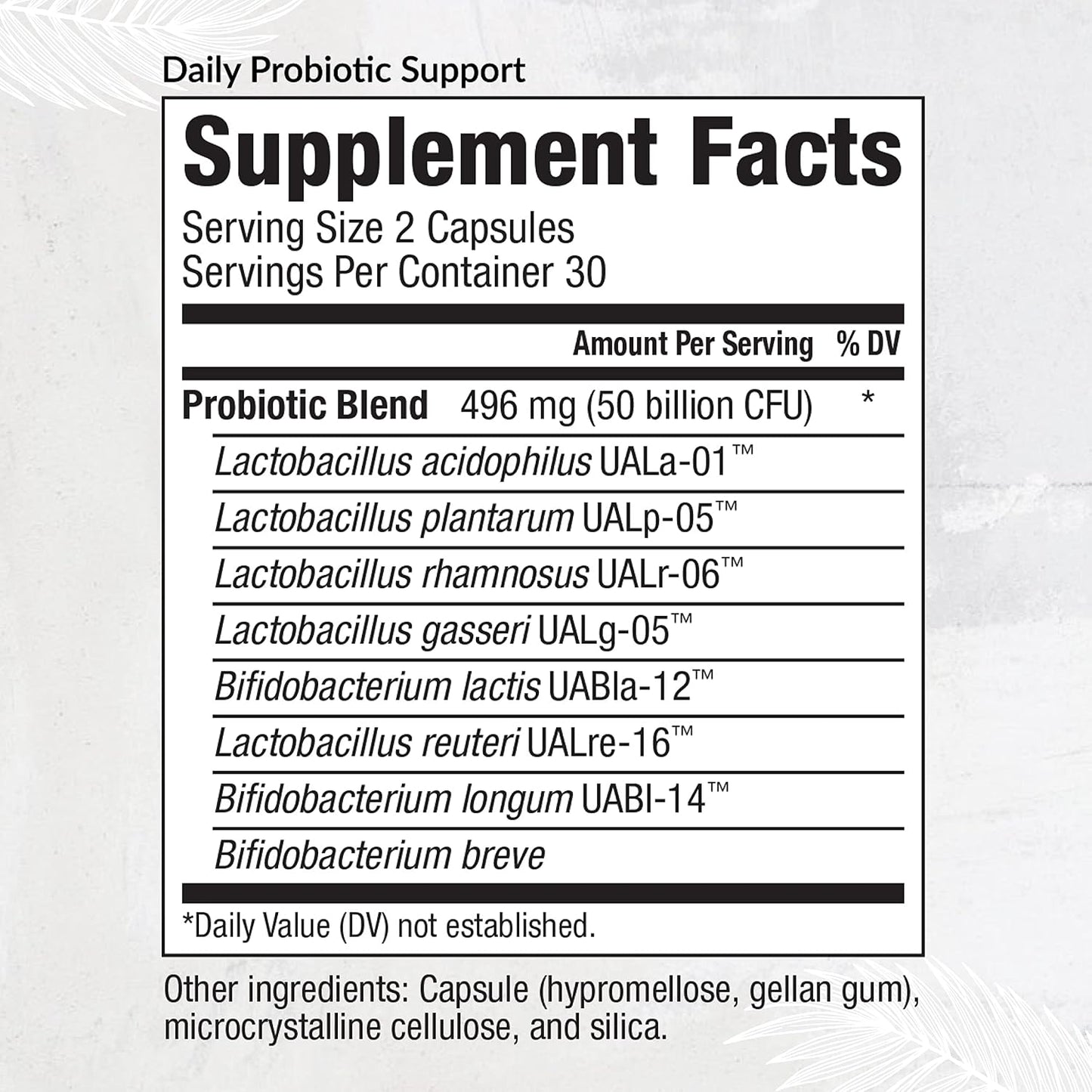 Equilife Daily Probiotic Support, 50 Billion CFU, Non GMO, 60 Capsules | 8 Probiotic Strains | Supports Digestive Health, Lactose Tolerance & Helps Reduce Bloating | Dairy, Soy & Gluten Free