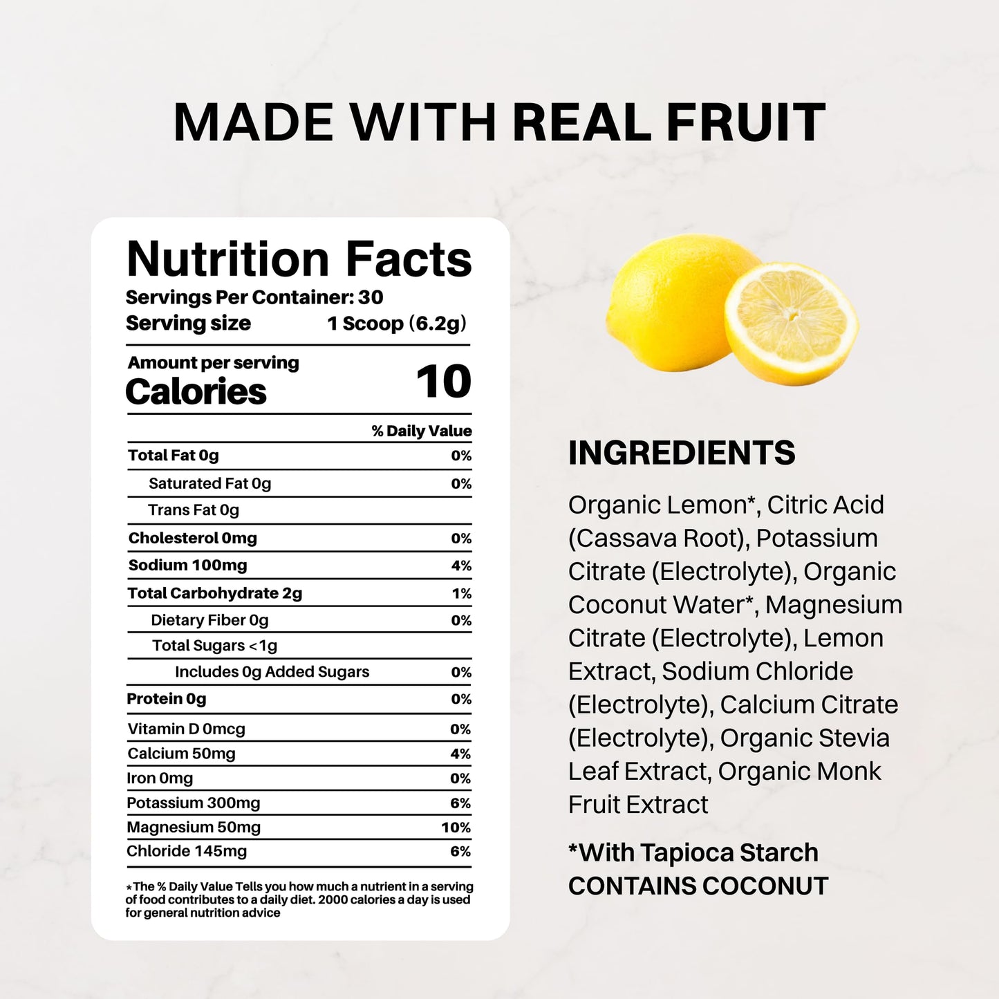 Blue Hawaiian Electrolytes Drink Mix | 30 Servings | Organic Coconut Water, Spirulina & 5 Key Electrolytes