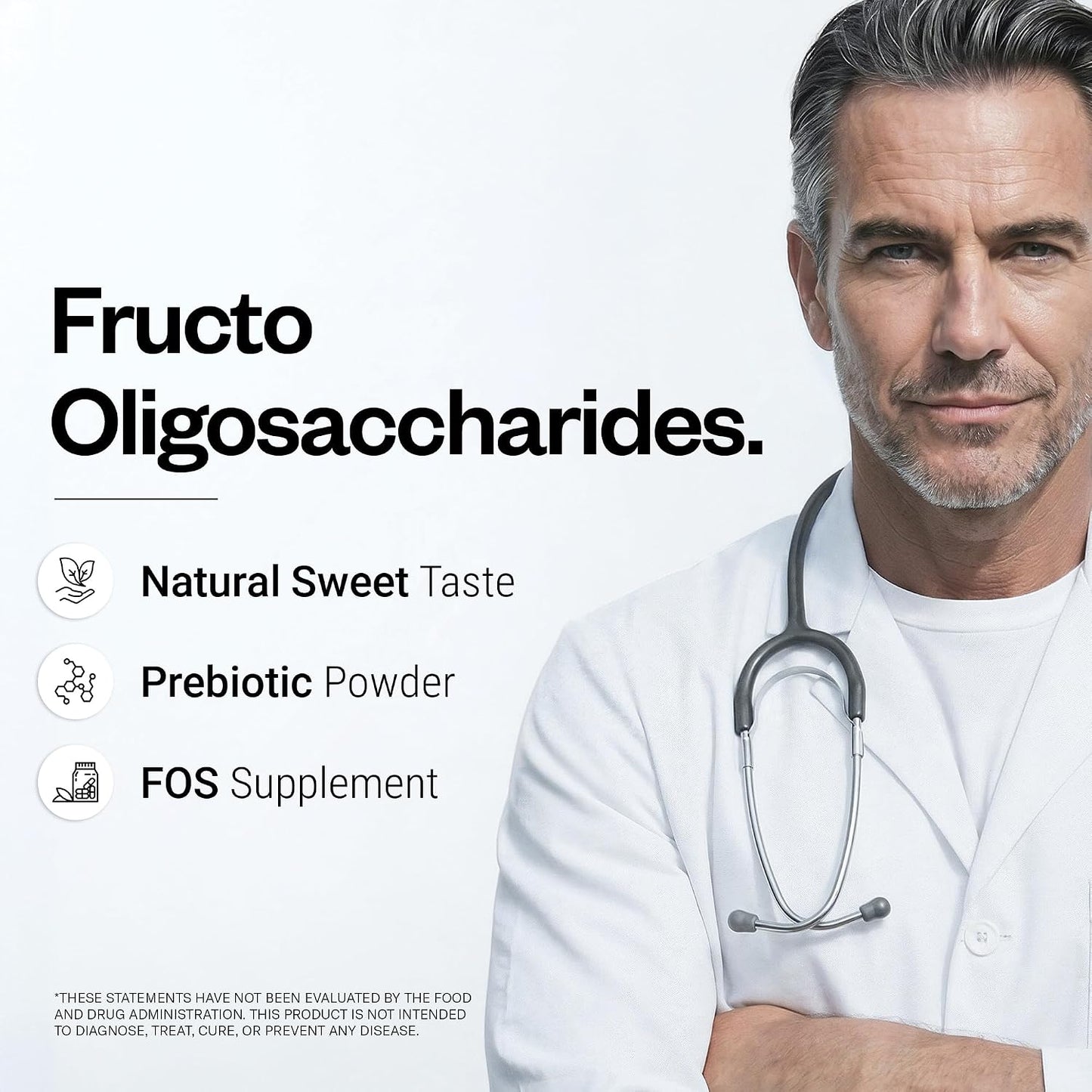 Supersmart Fructo Oligosaccharides Powder (Prebiotics FOS) - Oligofructose Inulin - Fiber Supplement | Non-GMO & Gluten Free - 200 g