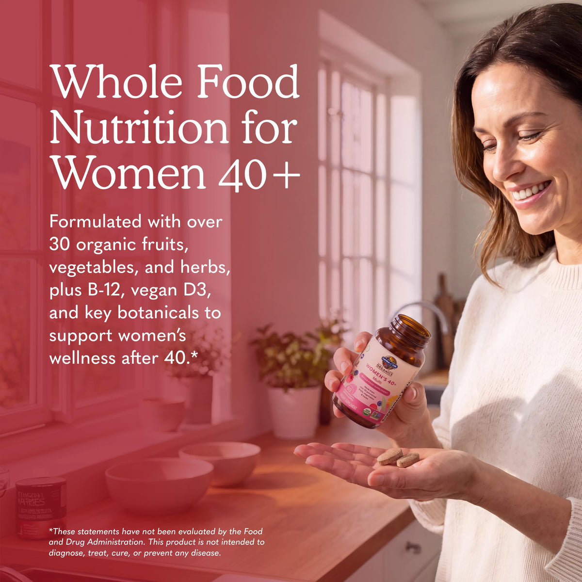 Garden of Life Organics Women 40+ Multivitamin, Vegan, 120 Tablets