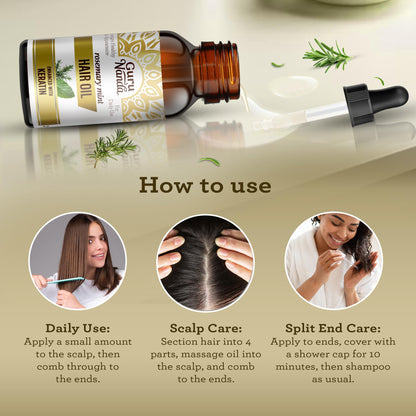GuruNanda Rosemary Mint for Hair Growth with Keratin & Vitamin E Oil - Encourages Scalp, Shine & Hair Strengthening- 100% Natural, Cruelty-Free, 8oz