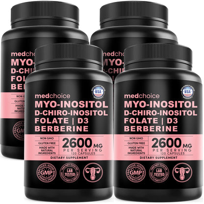 MEDCHOICE Myo-Inositol 40:1 Supplement with Folate, Vitamin D3, 120 ct