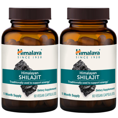 Himalaya Shilajit - Herbal Energy Supplements with Fulvic Acid and Trace Minerals, from Shilajit Resin, Vegan, Non-GMO, Gluten Free, 250 mg, 60 Capsules