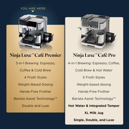Ninja Luxe Café Premier 3-in-1 Espresso Machine, Drip Coffee, & Cold Brew