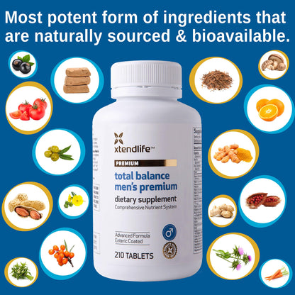 Xtendlife Total Balance Men’s Premium Multivitamin for Immune, Heart, Digestive & Cellular Health - Extra Strength Daily Support - 90+ Nutrients & Minerals - 30 Day Supply