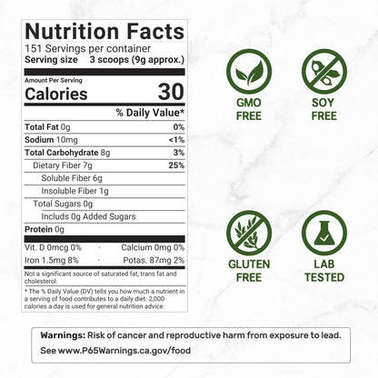 DEAL SUPPLEMENT Organic Psyllium Husk Powder, 3lbs (48oz) – Unflavored Plant Based Soluble Dietary Fiber – Gut & Digestion Health – Great for Baking & Cooking – Keto Friendly, Gluten Free, Non-GMO