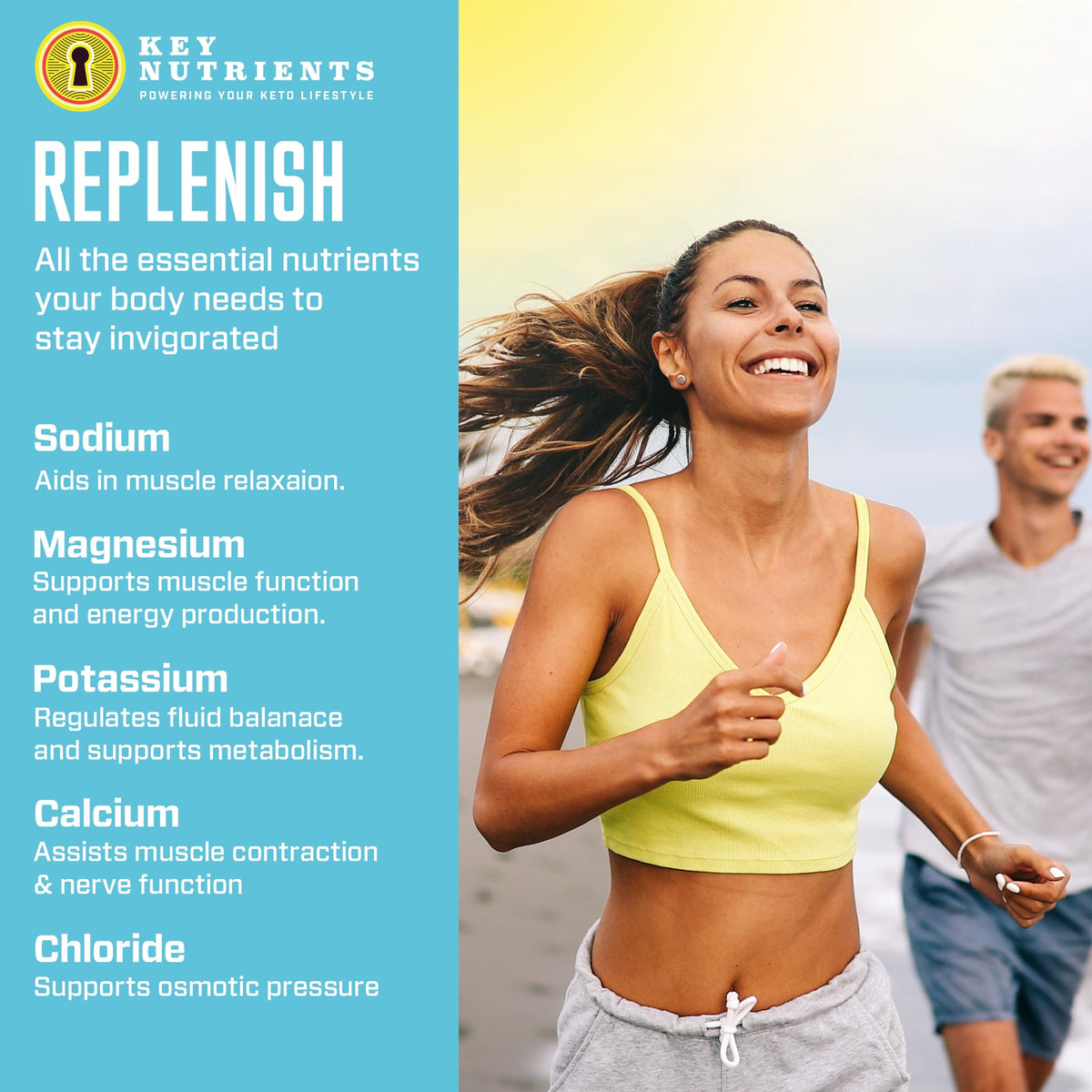 Key Nutrients Electrolytes Hydration Powder - Refreshing Lemonade Drink Mix