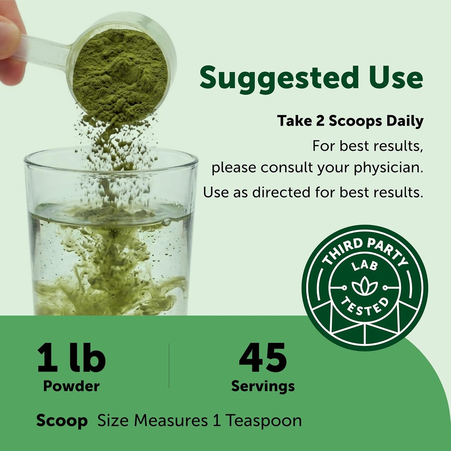Micro Ingredients Super Greens Powder, 100 Superfoods, Green Drink Mix, 1lb | Superfood Blend with Daily Greens, Probiotics, Fruits, Vegetables & Mushrooms | 45 Servings | Non-GMO, Gluten-Free