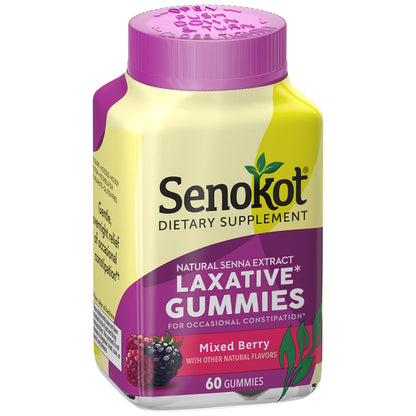 Senokot Dietary Supplement Laxative Gummies, Natural Senna Extract, Gentle, Overnight Relief