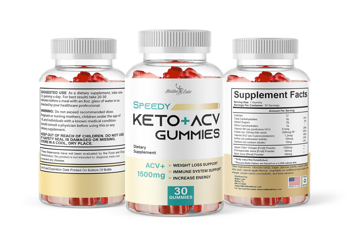 Speedy Keto acv Gummies- 1500mg Once a Day Keto Bites, Time Released Advanced Ketogenic