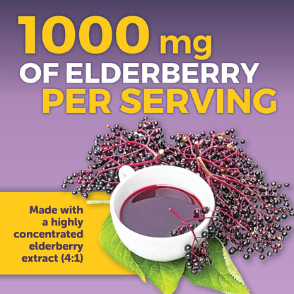 Viva Naturals Elderberry with Vitamin C and Zinc, 120 Capsules - 1000mg Sambucus Elderberry per Serving Immune Support Supplement, Black Elderberry Capsules for Adults, Elderberry Vitamins
