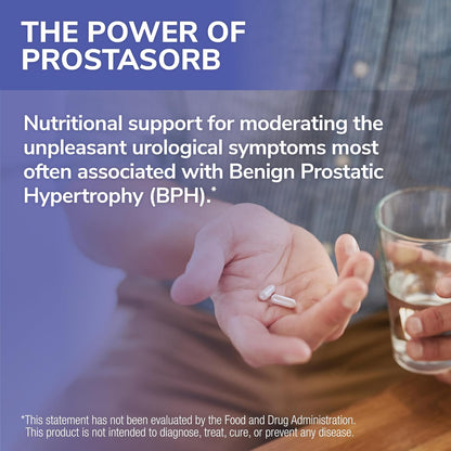 Tesseract ProstaSorb, Prostate Supplements for Men with Saw Palmetto, Pygeum and Pumpkin, Supports Healthy Prostate Function, Bladder Emptying, Urinary Flow, Gluten Free, 60 Vegetarian Capsules