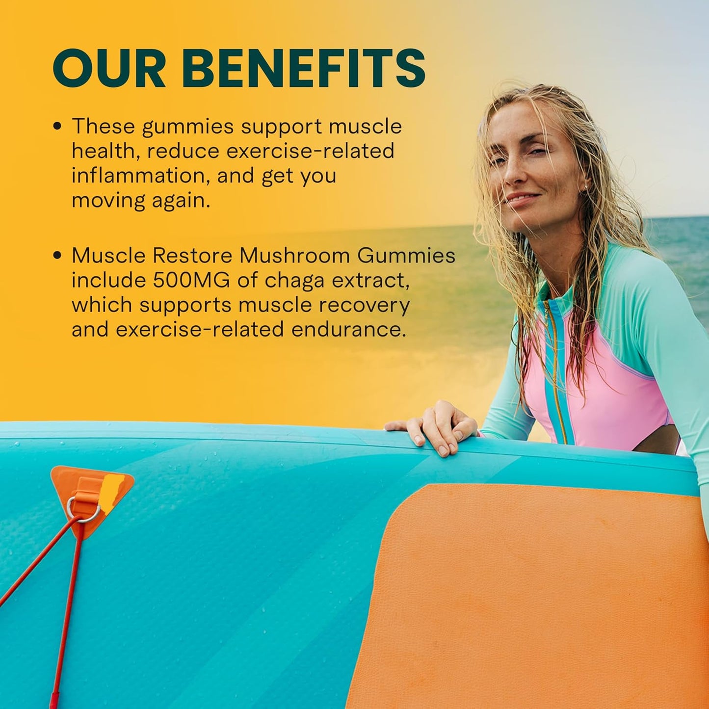 Charlotte's Web Muscle Restore Mushroom Gummies for Adults — Chaga & Tart Cherry Supplement for Muscle Recovery and Fatigue — Vegan, Kosher, Non-GMO (Dark Cherry Flavor, 30 Servings)
