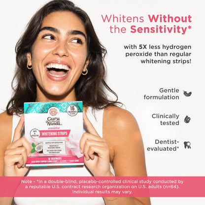 GuruNanda Sensitive Teeth Whitening Strips, Gentle & Safe, 9 Day Treatment