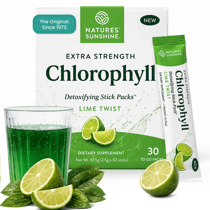 Nature's Sunshine Chlorophyll Stick Packs: Supercharge Your Detox and Boost Gut Health in Convenient, Delicious Stick Packs (Crisp Apple)