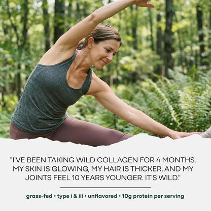 Wild Foods Collagen Peptides Powder – 16 oz Grass-Fed Hydrolyzed for Skin, Hair, Nails Support – Unflavored & Easy to Mix – Non-GMO, Made in USA Collagen Powder for Women and Men