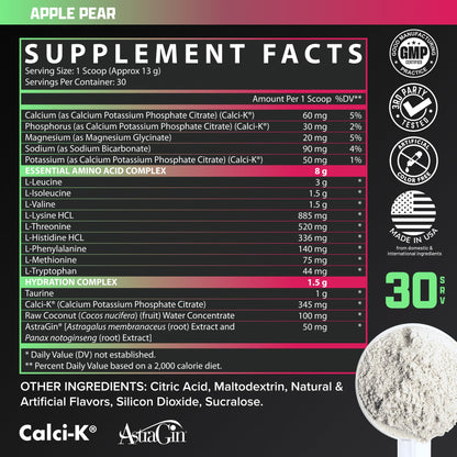 Nutrex Research EAA Hydration | EAAs + BCAA Powder | Muscle Recovery, Strength, Muscle Building, Endurance | 8G Essential Amino Acids + Electrolytes | Strawberry Watermelon 30 Serving