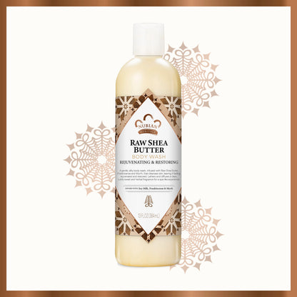 Nubian Heritage Body Wash Goats Milk and Chai Soothing & Hydrating Body Cleanser Made with Fair Trade Shea Butter, 13 oz