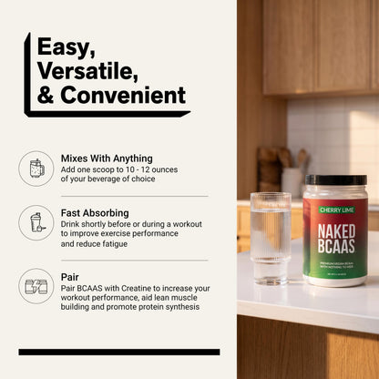 NAKED BCAAs Amino Acids Powder, Only 1 Ingredient, Pure 2:1:1 Formula, Vegan Unflavored Branched Chain Amino Acids, Instantized All Natural BCAA Supplement - 500 Grams, 100 Servings