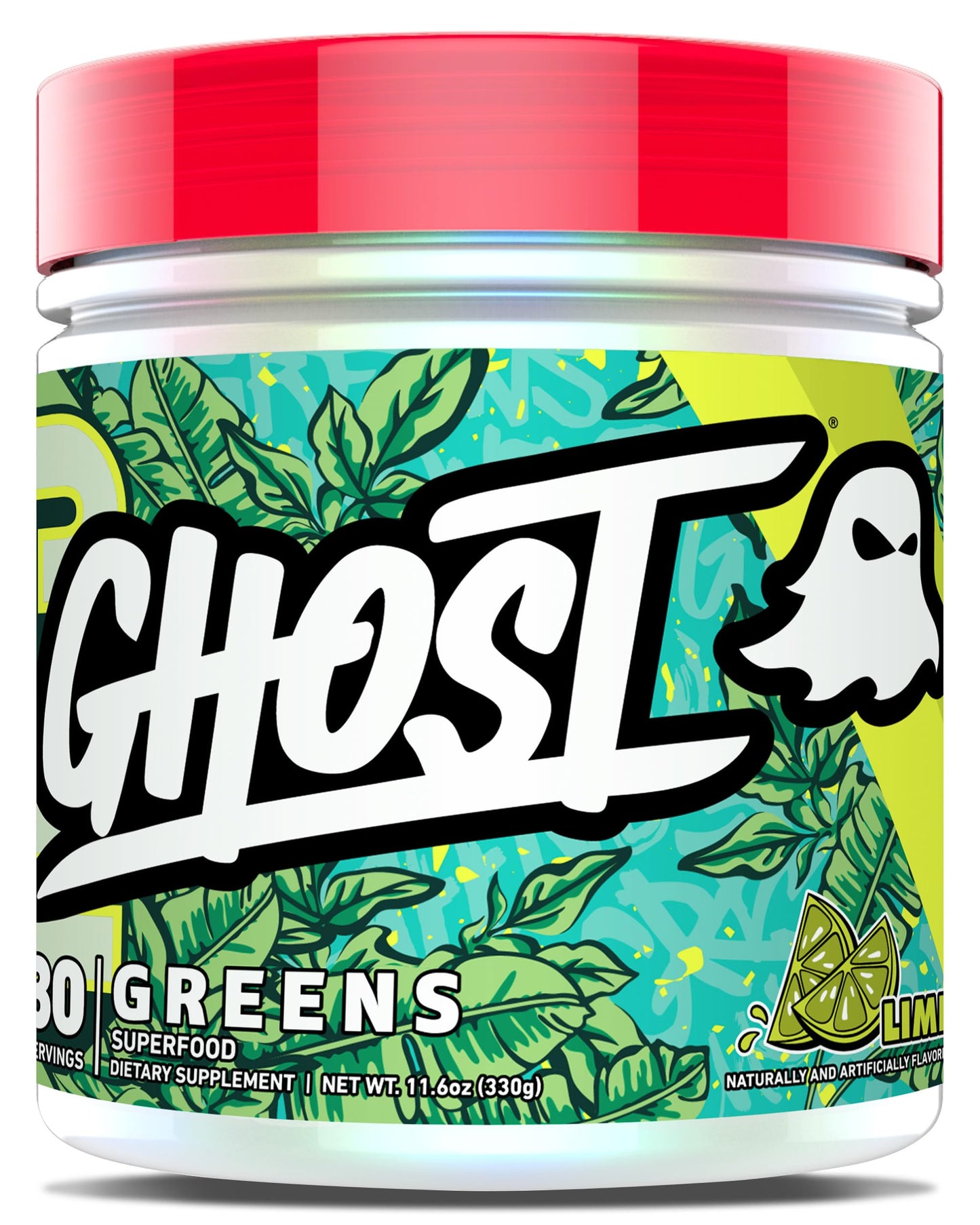 GHOST Greens Powder, Guava Berry - 30 Servings - 19 Superfood Greens & Reds Powder, Fruits, Vegetables, Spirulina, & Chlorella, Prebiotics, 10 Billion CFU Probiotic & Digestive Enzymes - Gluten-Free