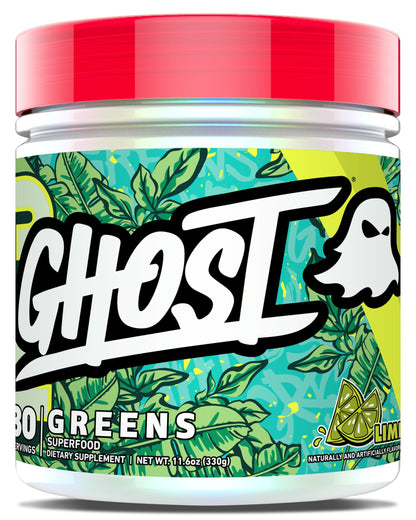 GHOST Greens Powder, Guava Berry - 30 Servings - 19 Superfood Greens & Reds Powder, Fruits, Vegetables, Spirulina, & Chlorella, Prebiotics, 10 Billion CFU Probiotic & Digestive Enzymes - Gluten-Free