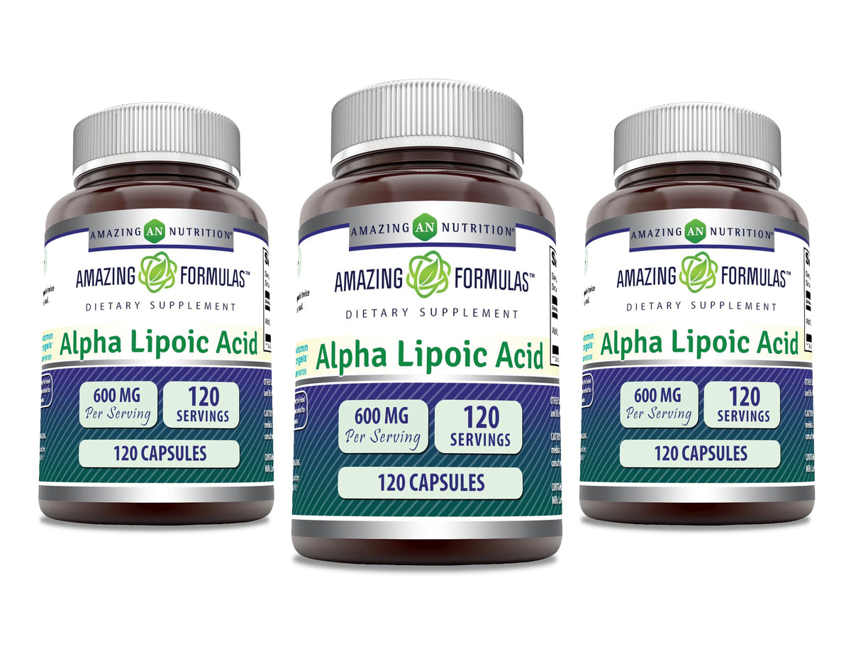 Amazing Formulas Alpha Lipoic Acid | 600 Mg Per Serving Supplement | Capsules | Non-GMO | Gluten Free | Made in USA (1 Pack | 120 Count)