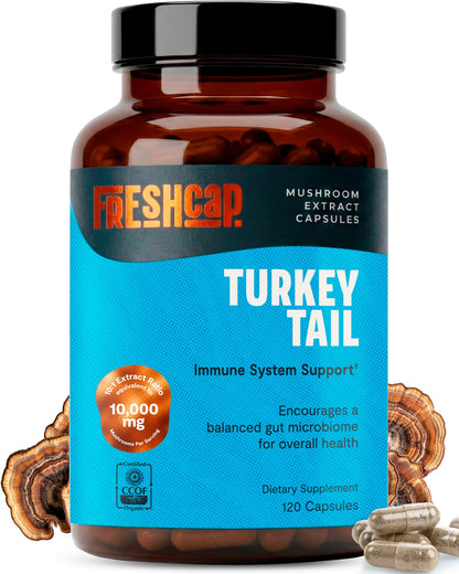 FreshCap Mushrooms Premium Organic Lions Mane Capsules - 14:1 Fruiting Body Extract with 31% Beta-Glucans - 3rd-Party Tested Nootropic for Clarity, Focus & Cognitive Support (120 Capsules)