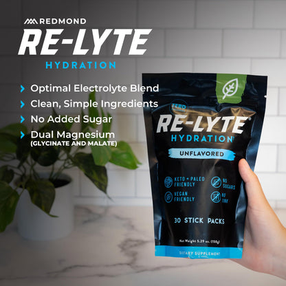 REDMOND Re-Lyte Sugar Free Electrolyte Powder Packets (Variety Pack) 30ct | Zero Sugar Electrolytes, Hydration Packets