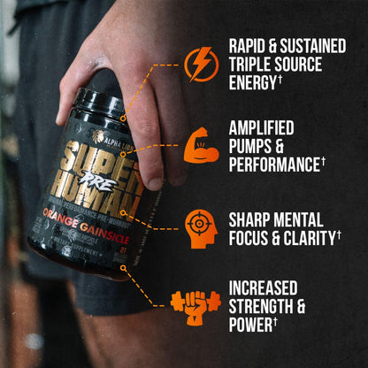ALPHA LION Superhuman Pre Workout Powder, Beta Alanine, L-Taurine & Tri-Source Caffeine for Sustained Energy & Focus, Nitric Oxide & Citrulline for Pump (21 Servings, Sour Gummy Bear Flavor)