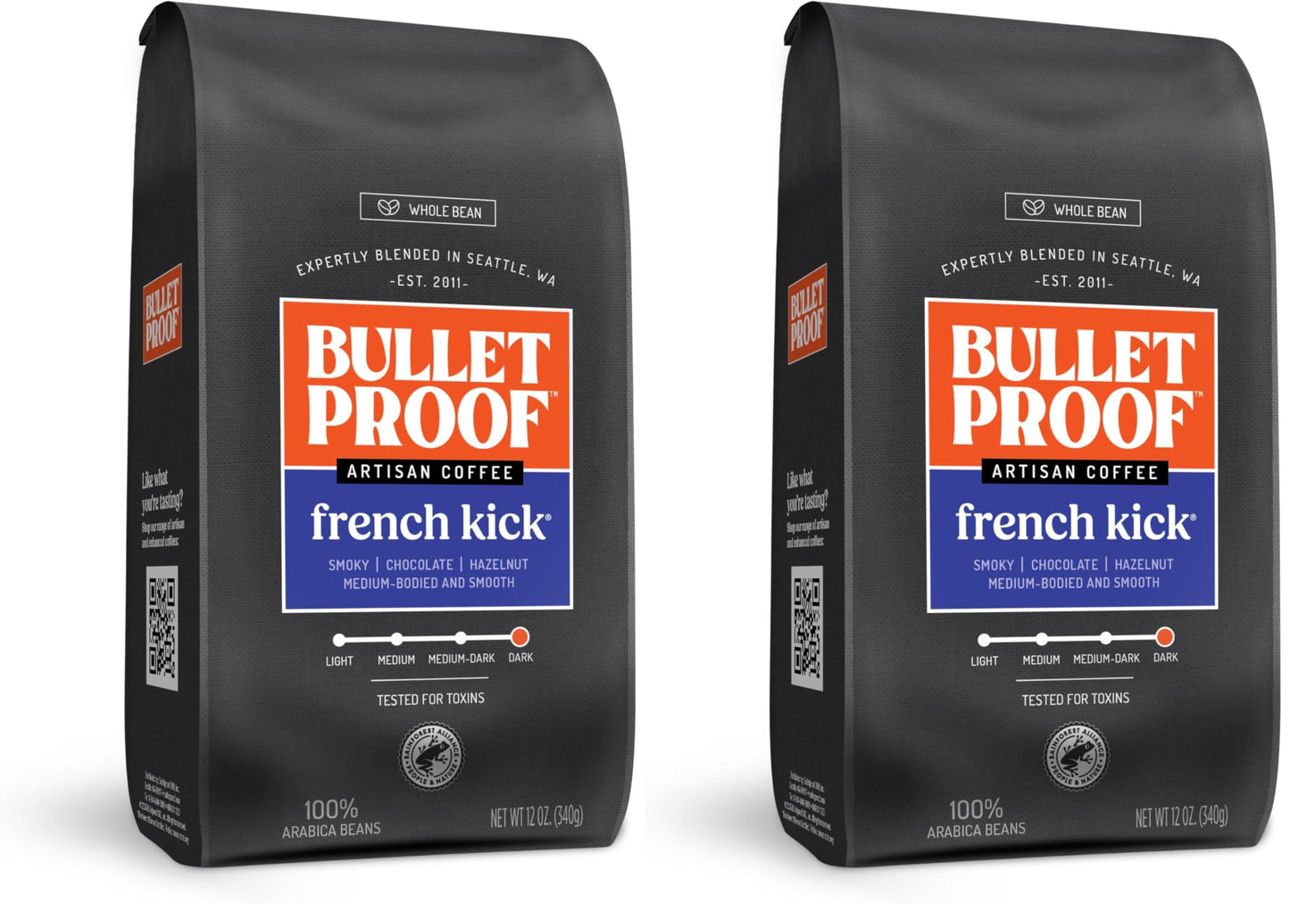 Bulletproof Original Medium Roast Whole Bean Coffee, 12 Ounces, Clean Coffee Tested for Toxins