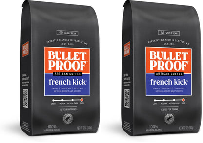 Bulletproof Original Medium Roast Whole Bean Coffee, 12 Ounces, Clean Coffee Tested for Toxins
