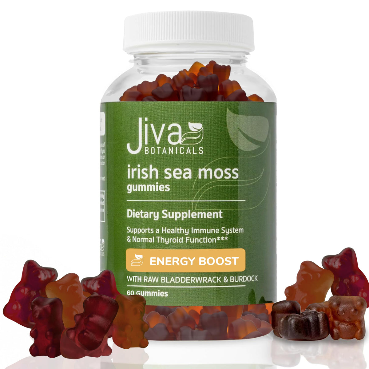 Jiva Botanicals - Irish Sea Moss Gummies with Bladderwrack & Burdock Root 3000mg 