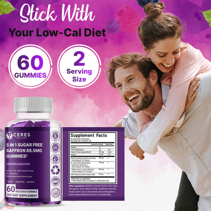Premium Saffron Extract 88.5mg** Gummy - Appetite Control, Eye Support, Boost Energy