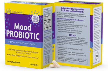 Magnesium & Mood Bundle: InnovixLabs Advanced Magnesium (150 Time-Release Capsules) and InnovixLabs Mood Probiotic (60 Capsules). Helps Promotes Relaxation and Healthy Mood. *