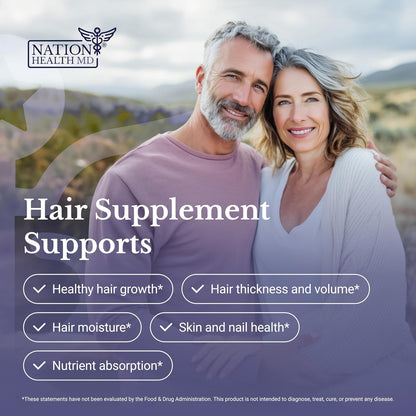 Hair Switch | Hair Growth Supplements for Men & Women | Thicker, Fuller-Looking Hair, DHT blocker, Saw Palmetto, Horsetail extract, Zinc, 30 Days Supply, 60 Capsules