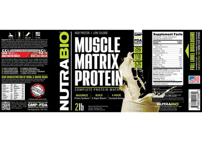 NutraBio Muscle Matrix Protein Powder - 25g of Protein Per Scoop - Whey Isolate