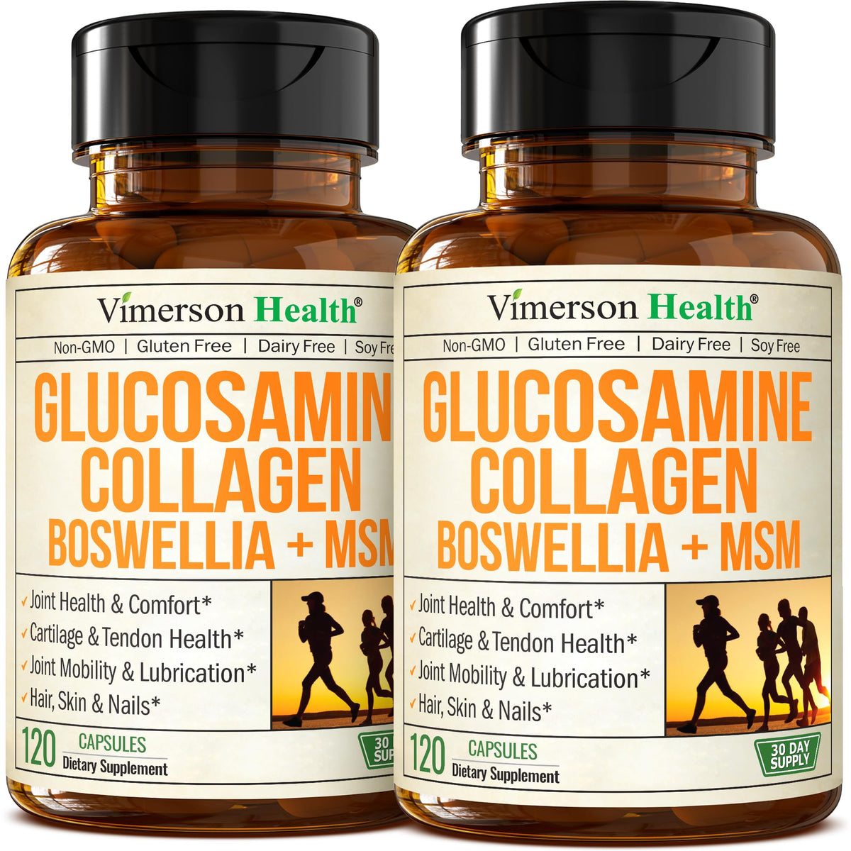 1200mg Glucosamine + 1200mg Hydrolyzed Collagen – Joint Supplement 120 Caps