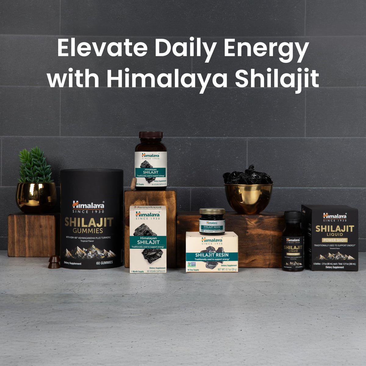 Himalaya Shilajit - Herbal Energy Supplements with Fulvic Acid and Trace Minerals, from Shilajit Resin, Vegan, Non-GMO, Gluten Free, 250 mg, 60 Capsules