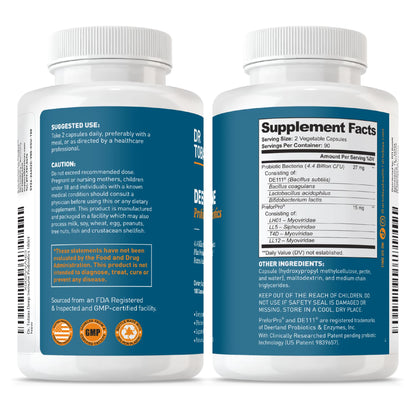 Dr. Tobias Deep Immune Probiotic + Prebiotic 60 Capsules | Gut Health | Dual Action Gut & Immune Support | DE111 Spore Forming Probiotics + PreforPro | Targeted Release | Shelf Stable | 30 Servings