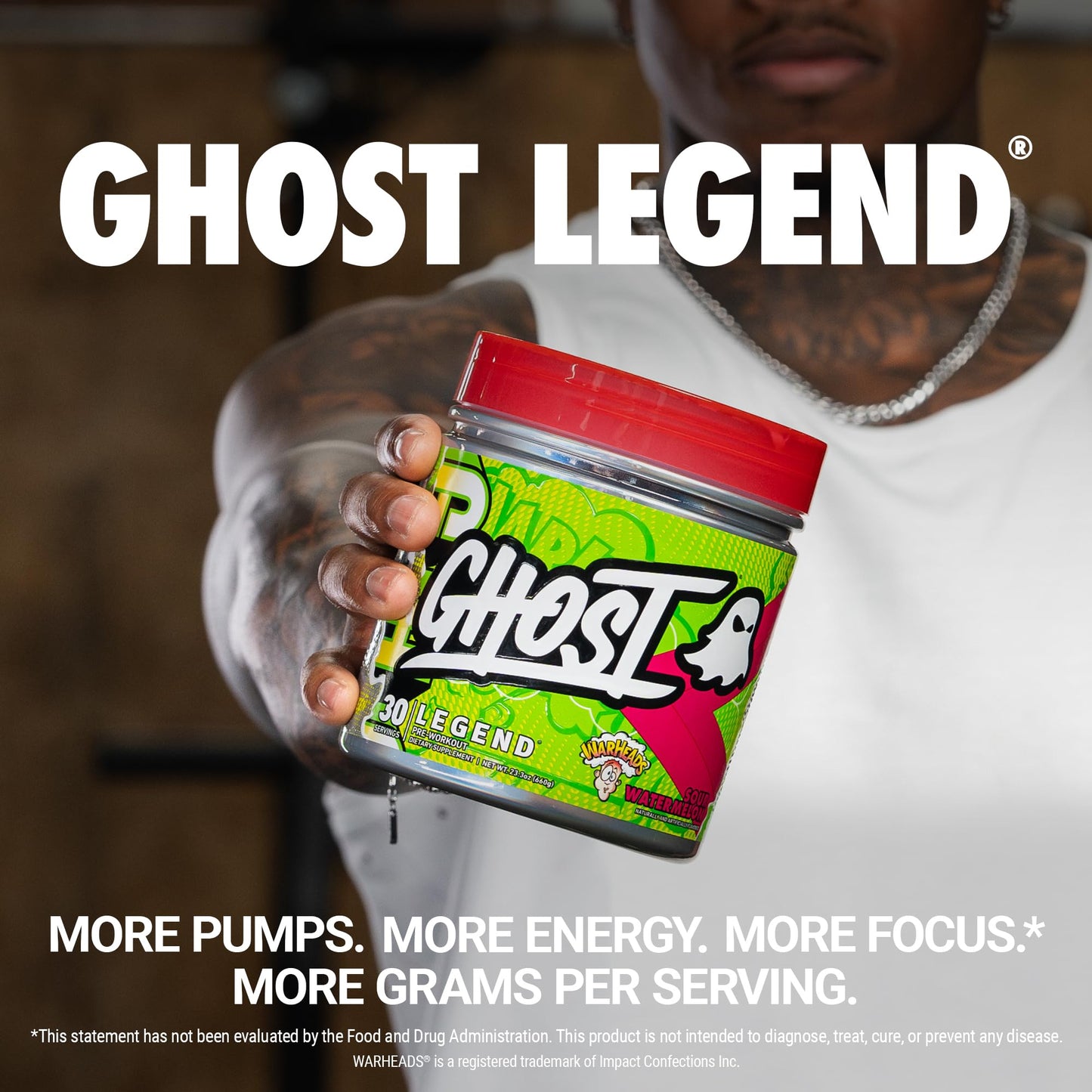 GHOST Legend Pre Workout Powder, Sonic Cherry Limeade - 30 Servings – Pre-Workout for Men & Women with Choline, L-Citrulline, & Beta Alanine for Energy & Focus