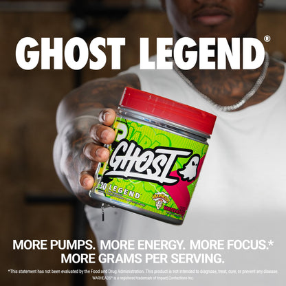 GHOST Legend Pre Workout Powder, Sonic Cherry Limeade - 30 Servings – Pre-Workout for Men & Women with Choline, L-Citrulline, & Beta Alanine for Energy & Focus