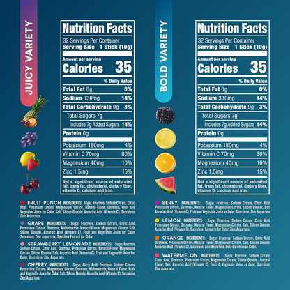 DripDrop Hydration Bold & Juicy Variety Bundle Electrolyte Packets, 64 Ct | Grape, Fruit Punch, Strawberry Lemonade, Cherry, Watermelon, Berry, Lemon, Orange; Single Serve Powder Drink Mix