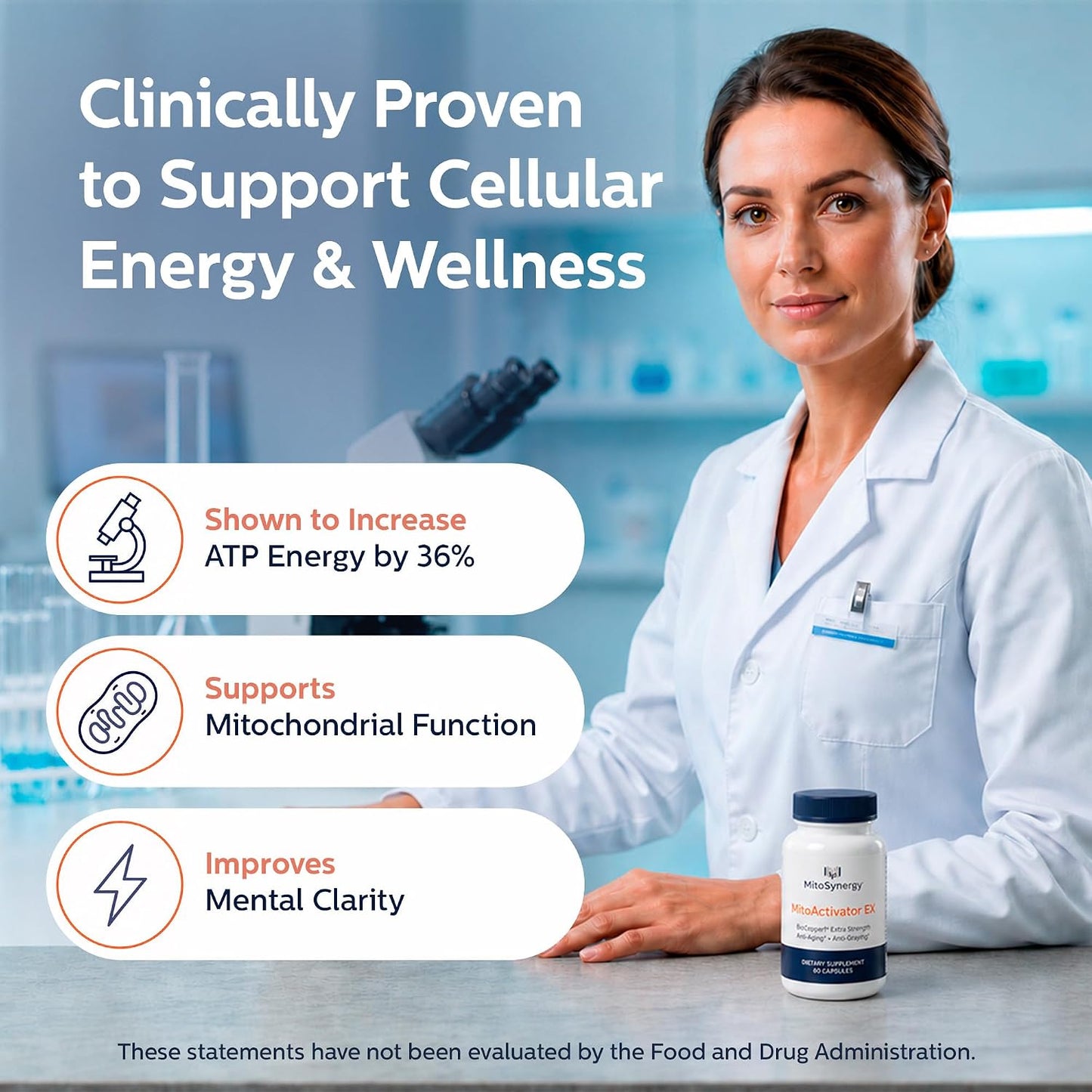 MitoActivator EX - BioCopper1 Cu1 (Cunermuspir) 0.5mg Extra Strength Bioavailable Copper - Mitochondrial NAD+ ATP Booster, Anti-Aging, Anti-Graying, Tick Immune Support
