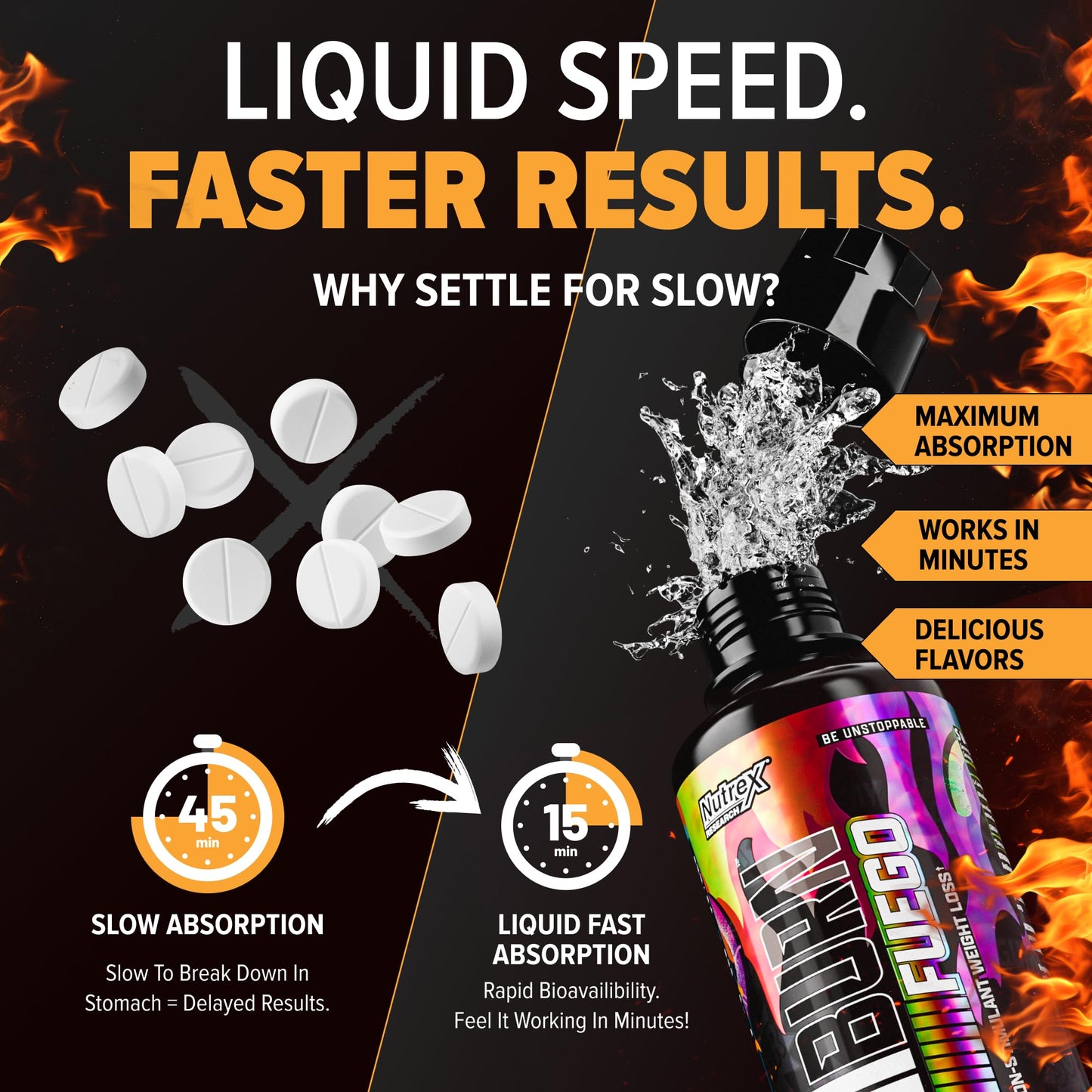 Nutrex Research Carniburn Liquid L Carnitine 3000mg – Thermogenic Liquid Fat Burner for Men & Women with MitoBurn, InnoSlim, GBBGO - Stimulant Free Metabolism Booster - Strawberry Watermelon 31 SV