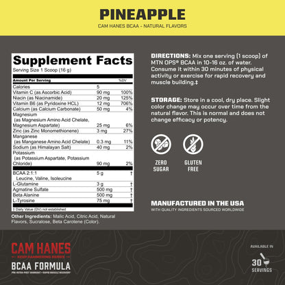 MTN OPS BCAA Powder for Muscle Recovery, Strawberry Dragonfruit