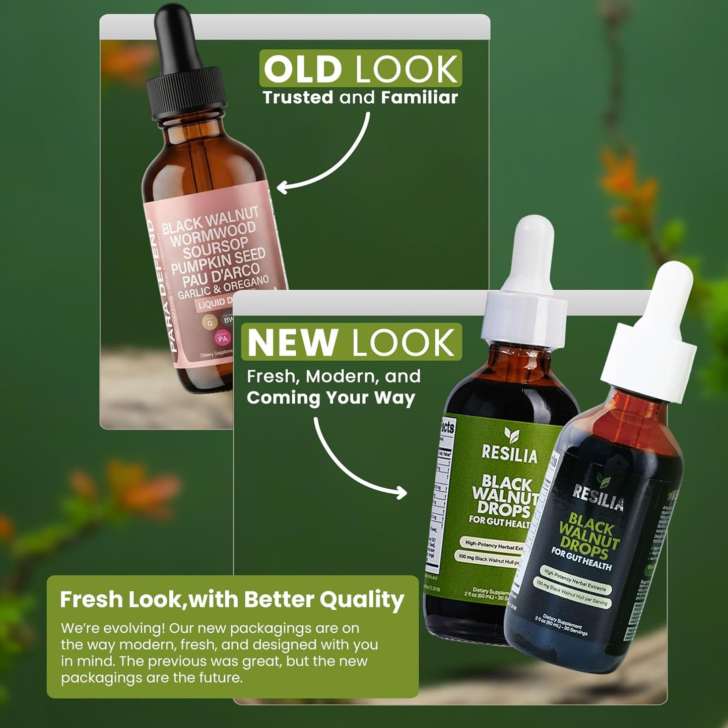 Resilia Herbal Cleanse Liquid Drops – Black Walnut & Wormwood Extract with Pumpkin Seed, Garlic & Turmeric – Alcohol-Free Tincture for Digestive & Daily Wellness Support, 2 fl oz