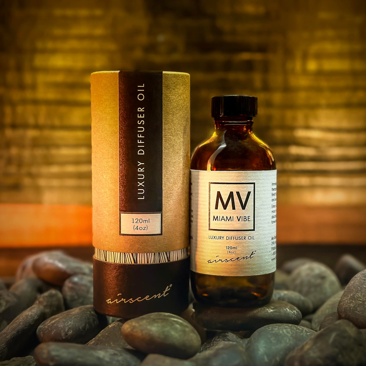 Miami Vibe Diffuser Oil - Air-Scent Fragrance for Aroma Oil Diffusers - 120 Milliliter (4 fl oz) Bottle