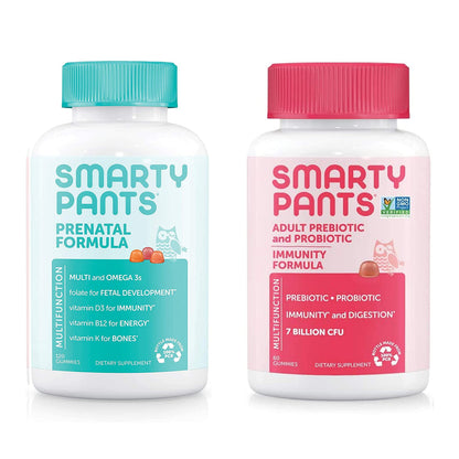 SmartyPants Prenatal Multivitamins and Probiotic Immunity Bundle: Omega 3 Fish Oil 