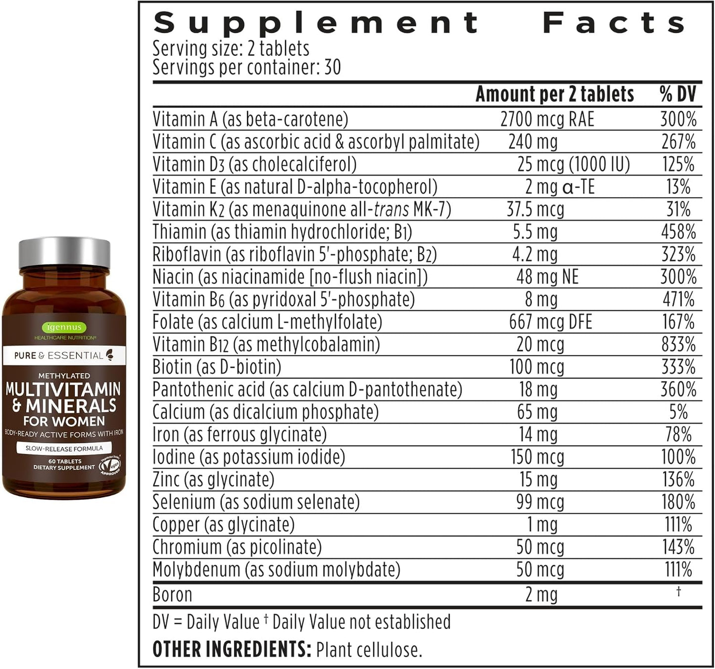 Multivitamin & Minerals for Women + Astaxanthin Complex Vegan Bundle, Sustained Release Advanced Multivitamin with Iron + Natural 4 mg H. Pluvialis Astaxanthin, by Igennus