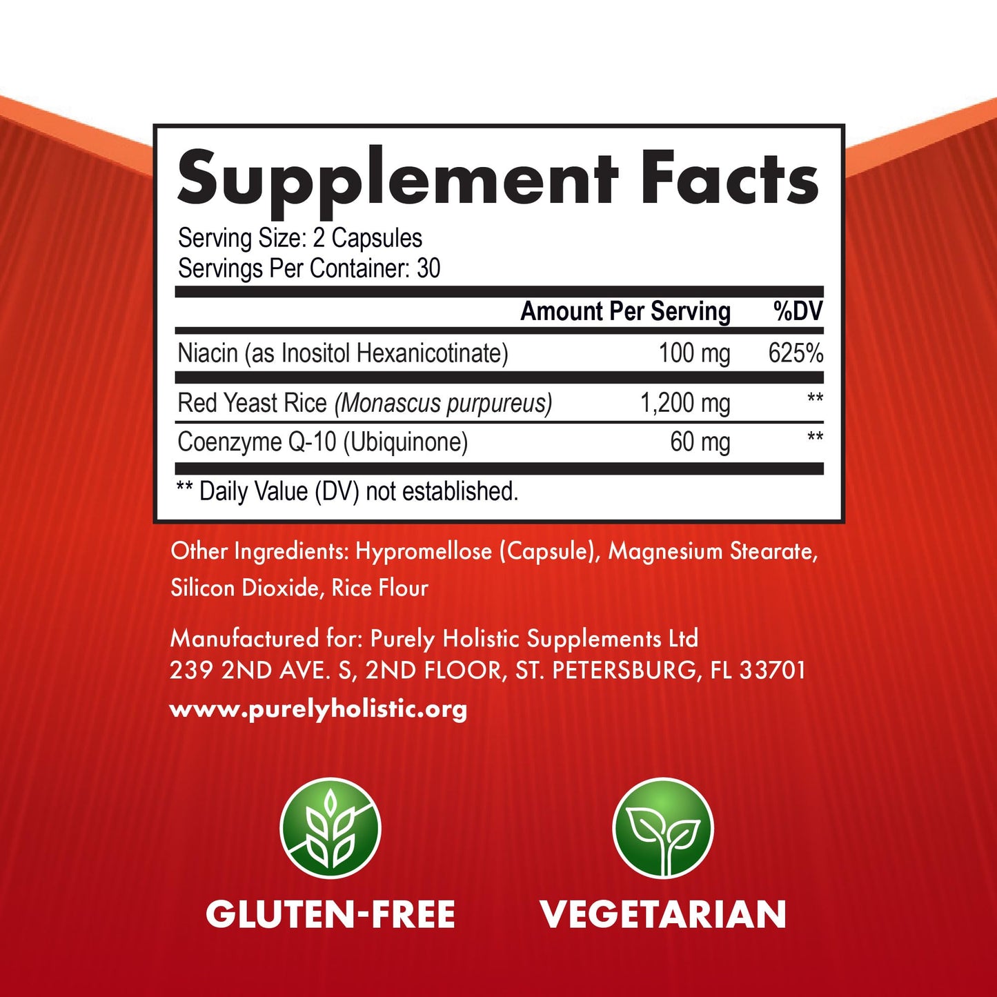 Red Yeast Rice with CoQ10 Supplement, Cholesterol & Heart Health Support | Extra Strength Red Yeast Rice 1200 MG (600 MG Per Capsule), Citrinin-Free, Doctor-Formulated, Non-GMO, Vegan, 120 Capsules